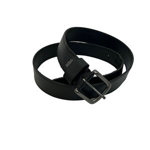 Levi’s Mens Black Leather Belt Large (38–40) Genuine Leather Gunmetal Buckle